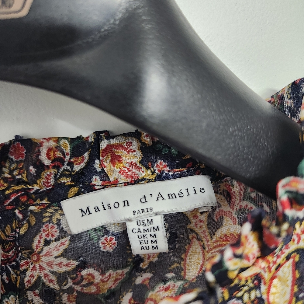 maison d'Amelie FLAWLESS Floral Print Women's Medium Top - Picture 3 of 5